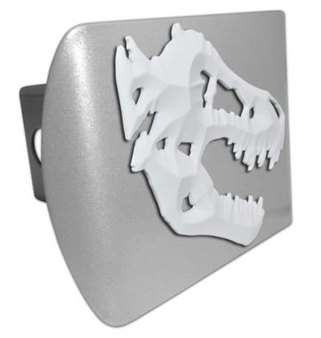 White T-Rex Brushed Metal Hitch Cover image