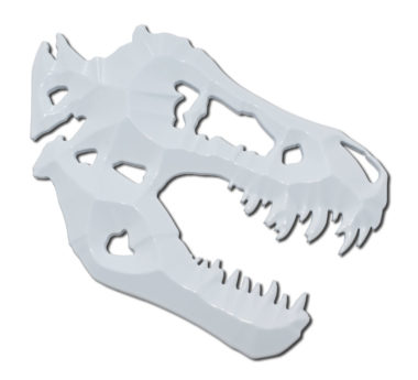 White T-Rex Metal Auto Emblem