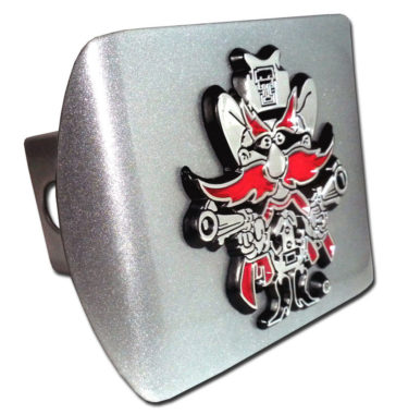 Texas Tech Red Raider Emblem on Brushed Hitch Cover image