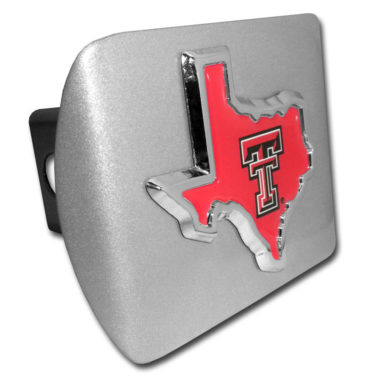Texas Tech State Shape Brushed Hitch Cover image