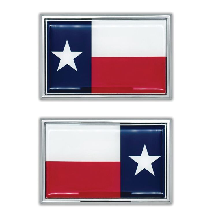 Texas Lone Star Flag Chrome Emblem 2-Pack
