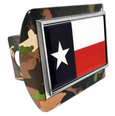 Texas Flag Woodland Camo Hitch Cover