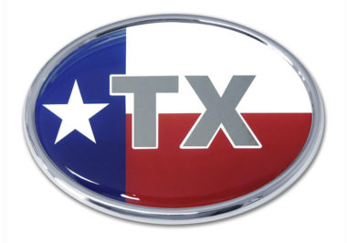 Texas Flag Oval Chrome Emblem
