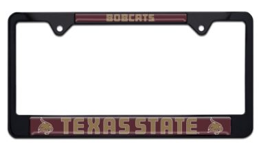 Texas State Bobcats Black License Plate Frame