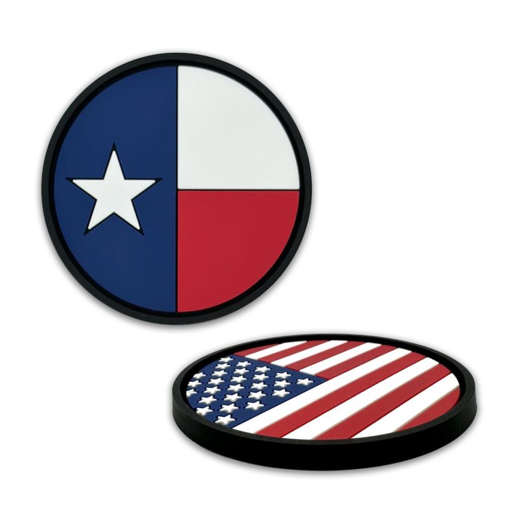 Texas & USA Flag Silicone Car Coasters image