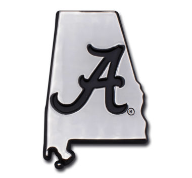 Alabama Black State Shape Chrome Emblem image
