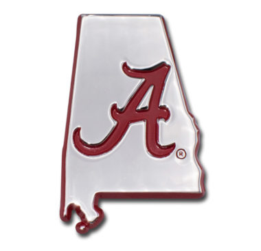 Alabama Red State Shape Chrome Emblem image