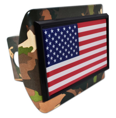 American Flag Woodland Camo Hitch Cover image