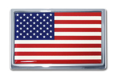 Small American Flag Chrome Emblem image