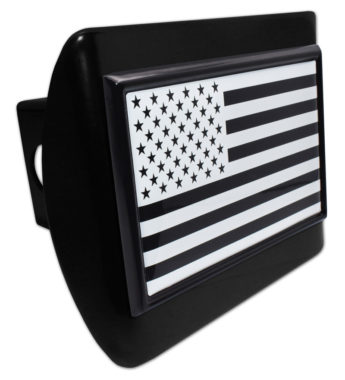 Inverted USA Flag Black Hitch Cover
