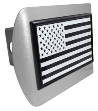 Inverted USA Flag Brushed Hitch Cover image