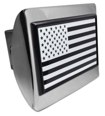 Inverted USA Flag Chrome Hitch Cover image