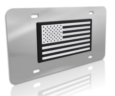 Inverted USA Flag Stainless Steel License Plate