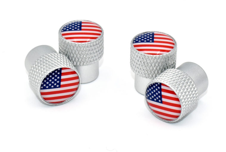 thumbnail image 2 of Chrome USA Flag License Plate Screw Caps – 8 Pack With Bolt Covers, Motorcycle & Car 2 of 5