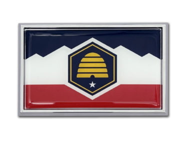 Utah State Flag Chrome Metal Car Emblem image