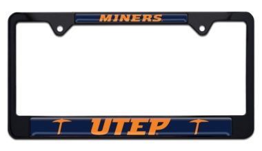 UTEP Miners Black License Plate Frame image