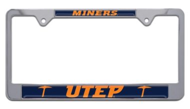 UTEP Miners Chrome License Plate Frame