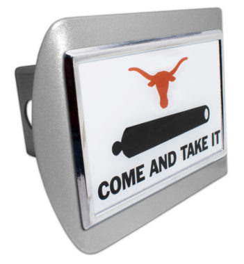 University of Texas Cannon Emblem on Brushed Hitch Cover