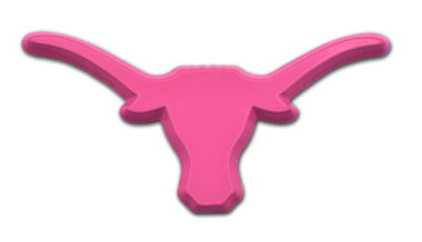 University of Texas Longhorn Pink Powder-Coated Emblem