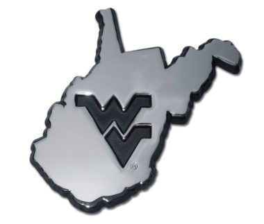 West Virginia University State Shape Chrome Emblem