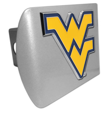 West Virginia University Yellow Brushed Chrome Hitch Cover image
