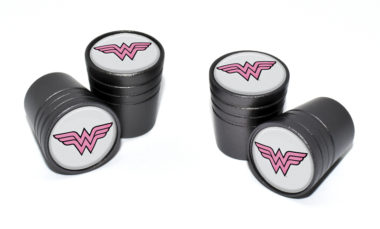Wonder Woman Valve Stem Caps - Black Smooth