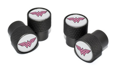 Wonder Woman Valve Stem Caps - Black Knurling image