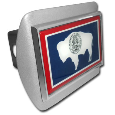 Wyoming Flag Brushed Hitch Cover image