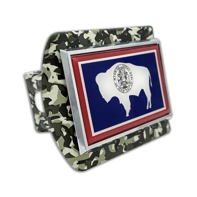 Wyoming Flag Urban Camo Hitch Cover image