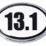 13.1 Half Marathon White Oval Chrome Emblem image 1
