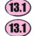 13.1 Half-Marathon Pink 3D Decal 2-Pack image 1