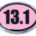 13.1 Half Marathon Pink Oval Chrome Emblem image 1