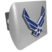 Air Force Wings Blue Emblem on Brushed Hitch Cover image 1