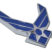 Air Force Wings Blue Chrome Emblem image 3