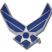 Air Force Wings Blue Chrome Emblem image 1