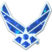 Air Force Wings Blue 3D Reflective Decal image 1