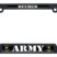 Full-Color Army Retired Black Plastic Open License Plate Frame image 1