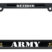 Full-Color Army Retired Black Plastic License Plate Frame image 1
