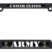 Full-Color US Army Black Plastic Open License Plate Frame image 1
