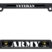 Full-Color Army Veteran Black Plastic Open License Plate Frame image 1