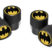 Batman Valve Stem Caps - Black Knurling image 1