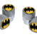 Batman Valve Stem Caps - Chrome Knurling image 1