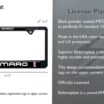 Camaro Gen 3 Black License Plate Frame image 3