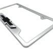 Chevy Black Bowtie Brushed Open License Plate Frame image 6