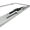 Chevy Black Bowtie Brushed Open License Plate Frame image 4