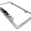 Chevy Black Bowtie Chrome Open License Plate Frame image 6