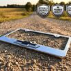 Chevy Black Bowtie Chrome License Plate Frame image 2