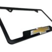 Chevy Gold Bowtie Black Open License Plate Frame image 7