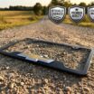 Chevy Gold Bowtie Black Open License Plate Frame image 2