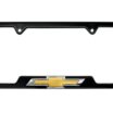 Chevy Gold Bowtie Black Open License Plate Frame image 1